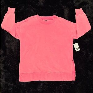 SO Women's Vibrant Pink Crew Neck Sweater